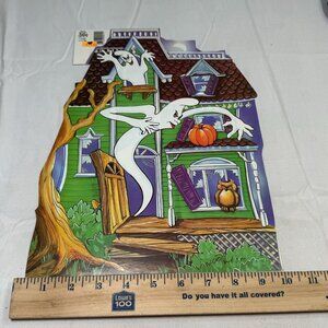 Vintage Eureka Halloween Haunted House Die Cut Decoration 1980s New Old Stock